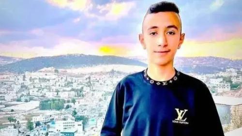 صورة لطفل فلسطيني، معين غسان فهد صلاحات، البالغ من العمر 14 عامًا، الذي أصدرت إسرائيل بحقه أمر اعتقال إداري، مما يجعله أصغر معتقل إداري.